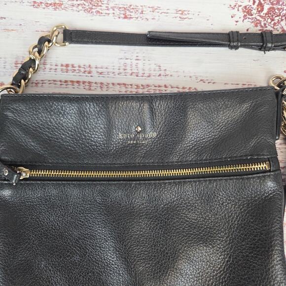 Kate Spade Jackson Street Melisse Handbag Black Leather Crossbody Purse Timeless - Picture 9 of 16